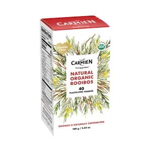 Rich Organic Rooibos Tea in Eco-Friendly Packaging.