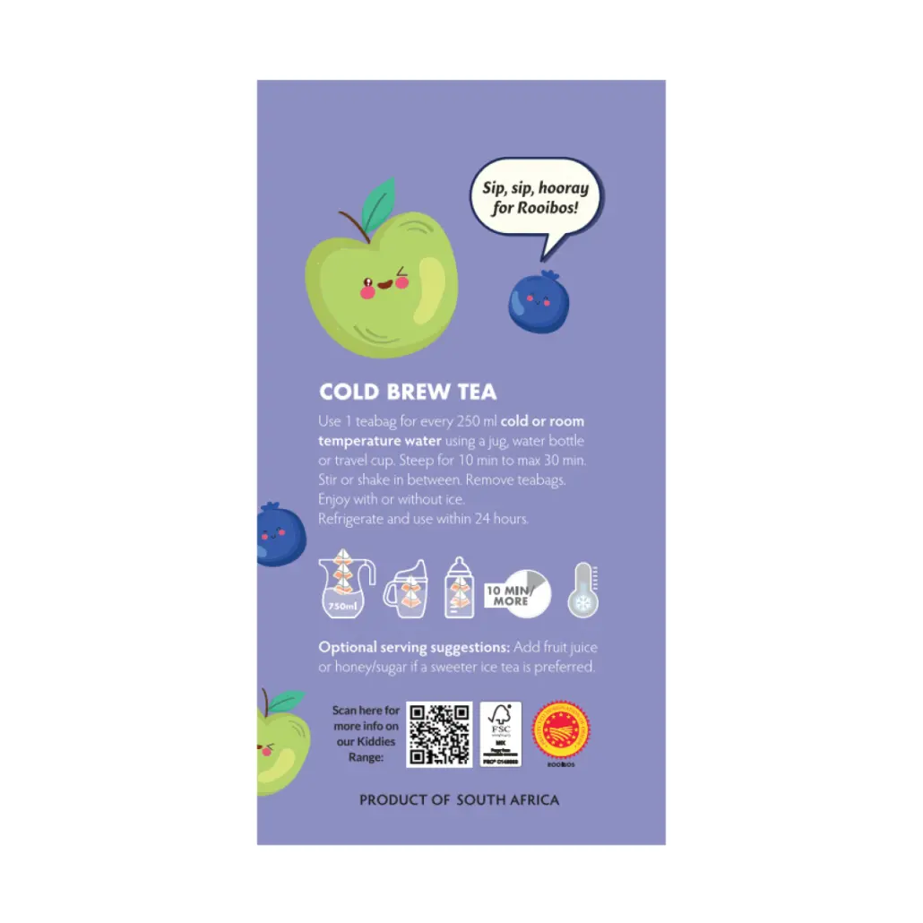 Apple Blueberry Kiddies Cold Brew Tea (20 Teabags) - Image 4