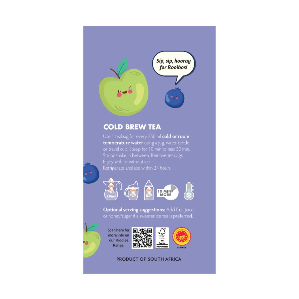 Apple Blueberry Kiddies Cold Brew Tea Multi-Pack (6 x 20 Teabags) - Image 3