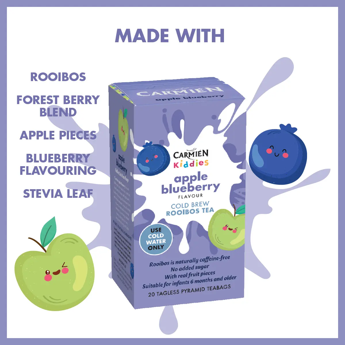 Apple Blueberry Kiddies Cold Brew Tea Multi-Pack (6 x 20 Teabags) - Image 9