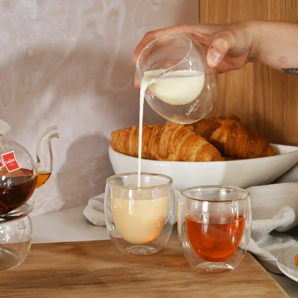 Double Wall Glass Milk Jug (180ml) - Image 2