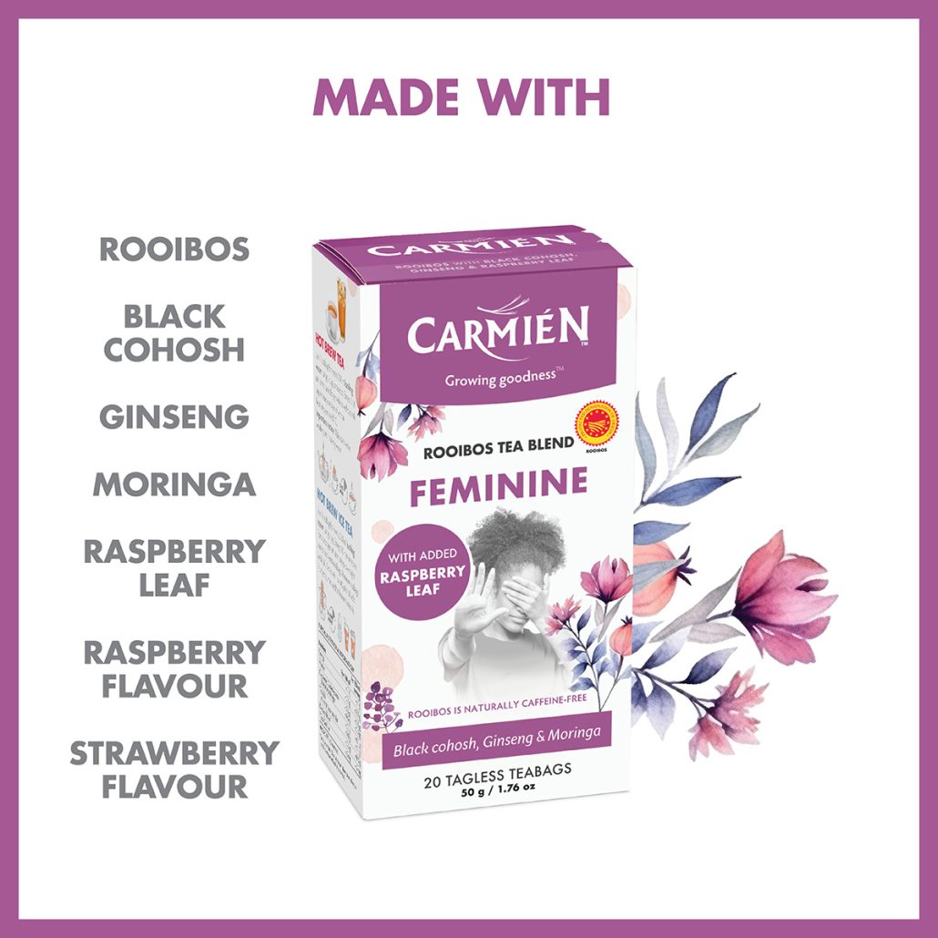 Carmién Feminine with Raspberry Leaf (20 Teabags) - Image 5