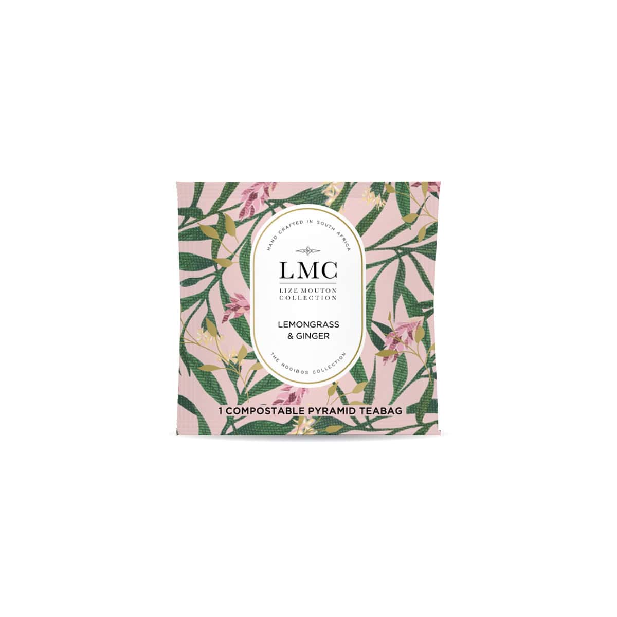 Delicious Ginger Lemongrass herbal tea in eco-friendly pyramid teabags, crafted with natural ingredients for a soothing, aromatic experience. Perfect for wellness and relaxation.