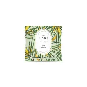 Organic Rooibos tea in compostable pyramid teabags, perfect for a healthy, eco-friendly beverage. Ideal for tea lovers seeking authentic South African rooibos flavor.