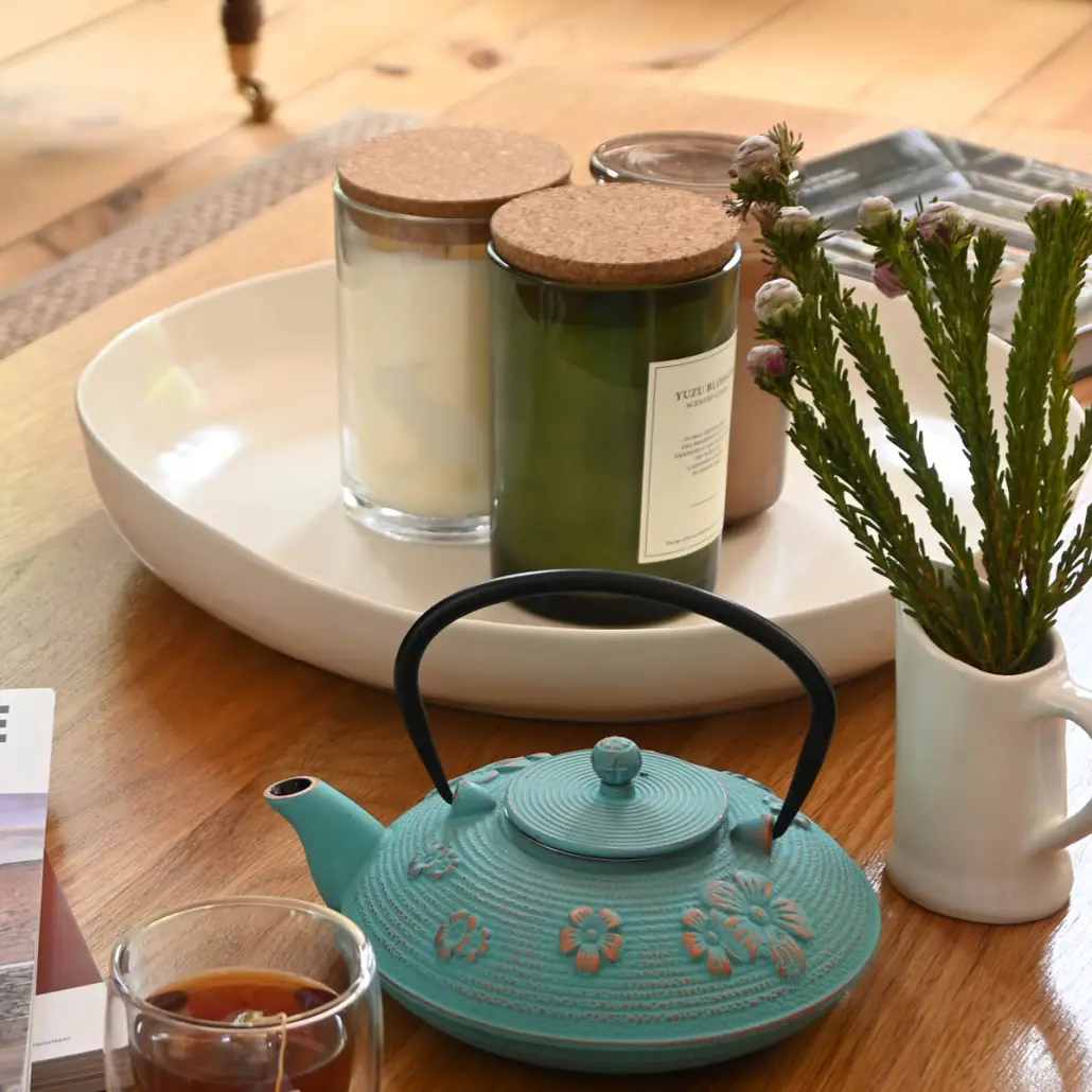 Cast Iron Teapot - Cyan (800ml) - Image 5